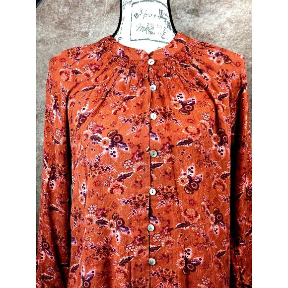 Mason & Belle Button & Loop Closure Tunic Rustic Floral size S - Picture 5 of 10